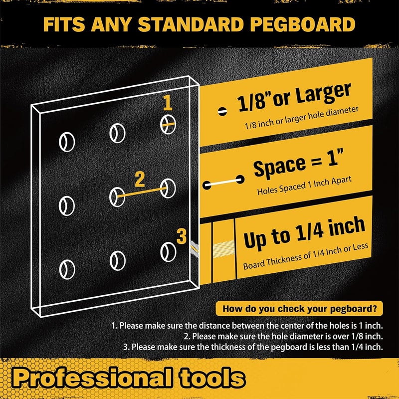 ELEAD Pegboard Bins Organizer Set 24-Pack - Durable Storage Tray for Screws, Nuts, Bolts, Hardware, Crafts, Accessories | Fits Standard Pegboards | 24 Labels for Garage Workshop Craft Room - Image 5